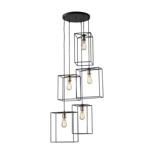Atlas Box 21'' Wide 5-Light Chandelier - Elegant Oil Rubbed Bronze Fixture for Stunning Home Illumination CL11091-BZ