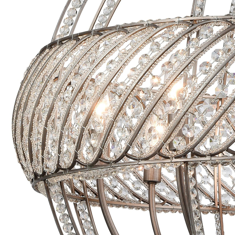 Atlas Bradington 32" Wide 8-Light Chandelier - Industrial Weathered Zinc with Braided Crystal Filigree CL11092-SV