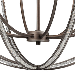 Atlas Bradington 32" Wide 8-Light Chandelier - Industrial Weathered Zinc with Braided Crystal Filigree CL11092-SV
