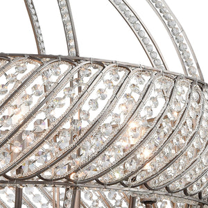 Atlas Bradington 32" Wide 8-Light Chandelier - Industrial Weathered Zinc with Braided Crystal Filigree CL11092-SV