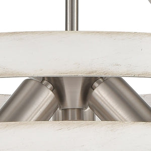 Atlas Brigantine 3-Light Chandelier - Coastal-Modern Drum Design with Open Metal Slats for Bright Spaces Satin Nickel 18'' CL11093-WH