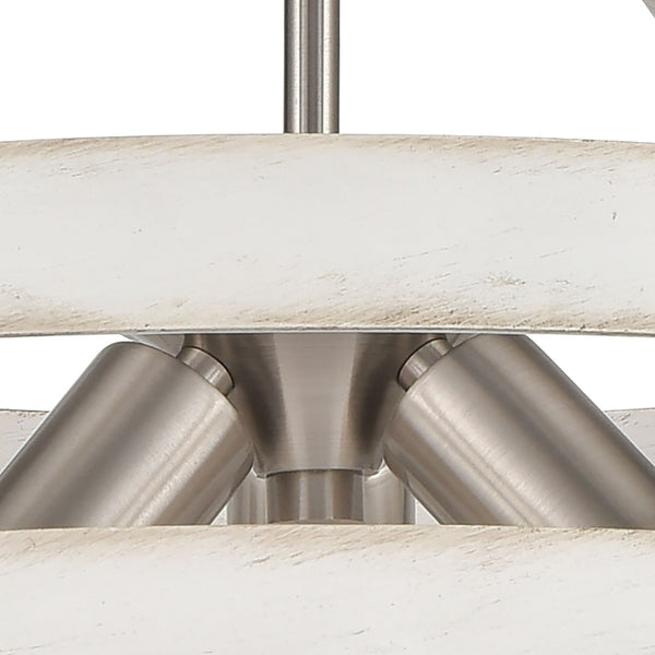 Atlas Brigantine 3-Light Chandelier - Coastal-Modern Drum Design with Open Metal Slats for Bright Spaces Satin Nickel 18'' CL11093-WH