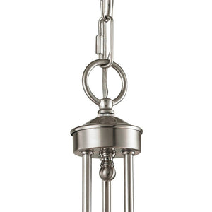 Atlas Brighton 3-Light Chandelier - Elegant Traditional Design with Opaque Glass Shades for Warm Illumination Brushed Nickel 20'' CL11095-NK