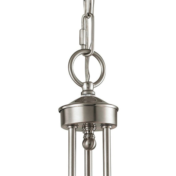 Atlas Brighton 3-Light Chandelier - Elegant Traditional Design with Opaque Glass Shades for Warm Illumination Brushed Nickel 20'' CL11095-NK