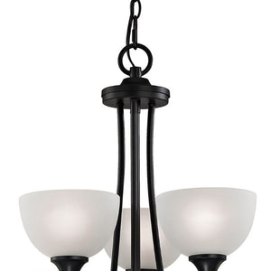 Atlas Bristol Lane 3-Light Chandelier - Elegant Transitional Design with White Glass Dome Shades for Home Oil Rubbed Bronze with White Glass 45'' CL11098-BZ