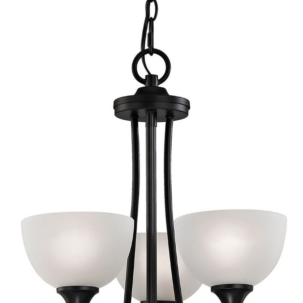 Atlas Bristol Lane 3-Light Chandelier - Elegant Transitional Design with White Glass Dome Shades for Home Oil Rubbed Bronze with White Glass 45'' CL11098-BZ