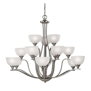 Atlas Bristol Lane 3-Light Chandelier - Elegant Transitional Design with White Glass Dome Shades for Home Brushed Nickel with White Glass CL11098-NK