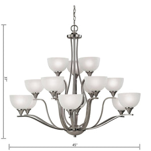 Atlas Bristol Lane 3-Light Chandelier - Elegant Transitional Design with White Glass Dome Shades for Home Brushed Nickel with White Glass CL11098-NK