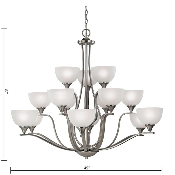 Atlas Bristol Lane 3-Light Chandelier - Elegant Transitional Design with White Glass Dome Shades for Home Brushed Nickel with White Glass CL11098-NK