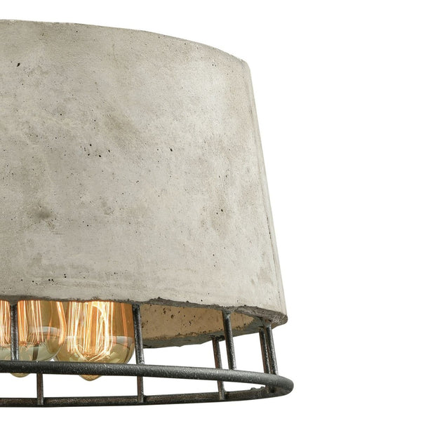 Atlas Brocca 4-Light Chandelier - Industrial Silverdust Iron & Concrete Design for Modern Interiors CL11099-GY