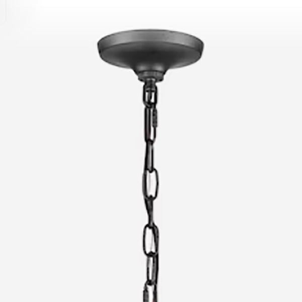 Atlas Brownell Chandelier - Rustic European Charm with Antique Wood and Elegant Curved Frame Design Anvil Iron 20'' CL11101-BK