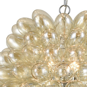 Atlas Bubble 26'' Wide 6-Light Chandelier - Chrome & Amber Glass - Coastal Modern Design for Bright Spaces CL11104-CH