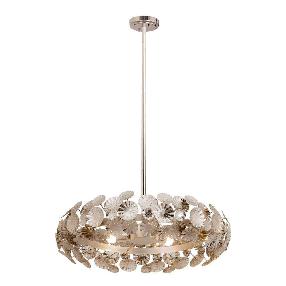 Atlas Camora 3-Light Chandelier - Sculptural Floral Design for Glamorous Indoor Illumination & Style Nickel 26'' CL11109-NK