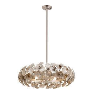 Atlas Camora 3-Light Chandelier - Sculptural Floral Design for Glamorous Indoor Illumination & Style Nickel 26'' CL11109-NK