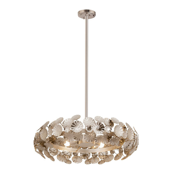 Atlas Camora 3-Light Chandelier - Sculptural Floral Design for Glamorous Indoor Illumination & Style Nickel 26'' CL11109-NK