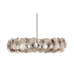 Atlas Camora 3-Light Chandelier - Sculptural Floral Design for Glamorous Indoor Illumination & Style Nickel 26'' CL11109-NK