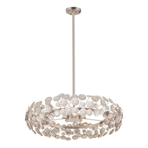 Atlas Camora 3-Light Chandelier - Sculptural Floral Design for Glamorous Indoor Illumination & Style Nickel 37'' CL11110-NK
