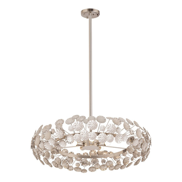 Atlas Camora 3-Light Chandelier - Sculptural Floral Design for Glamorous Indoor Illumination & Style Nickel 37'' CL11110-NK