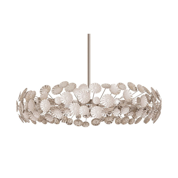 Atlas Camora 3-Light Chandelier - Sculptural Floral Design for Glamorous Indoor Illumination & Style Nickel 37'' CL11110-NK