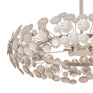 Atlas Camora 3-Light Chandelier - Sculptural Floral Design for Glamorous Indoor Illumination & Style Nickel 37'' CL11110-NK