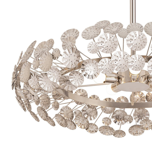 Atlas Camora 3-Light Chandelier - Sculptural Floral Design for Glamorous Indoor Illumination & Style Nickel 37'' CL11110-NK