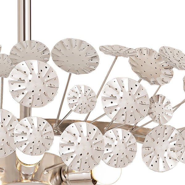 Atlas Camora 3-Light Chandelier - Sculptural Floral Design for Glamorous Indoor Illumination & Style Nickel 37'' CL11110-NK