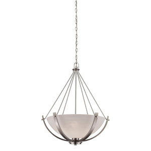 Atlas Casual 3-Light Chandelier with Opal Glass Shades - Elegant Indoor Lighting for Any Space Brushed Nickel 21'' CL11117-NK