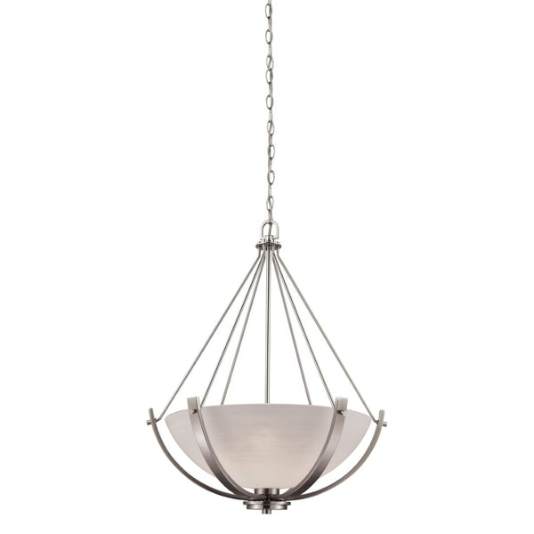 Atlas Casual 3-Light Chandelier with Opal Glass Shades - Elegant Indoor Lighting for Any Space Brushed Nickel 21'' CL11117-NK