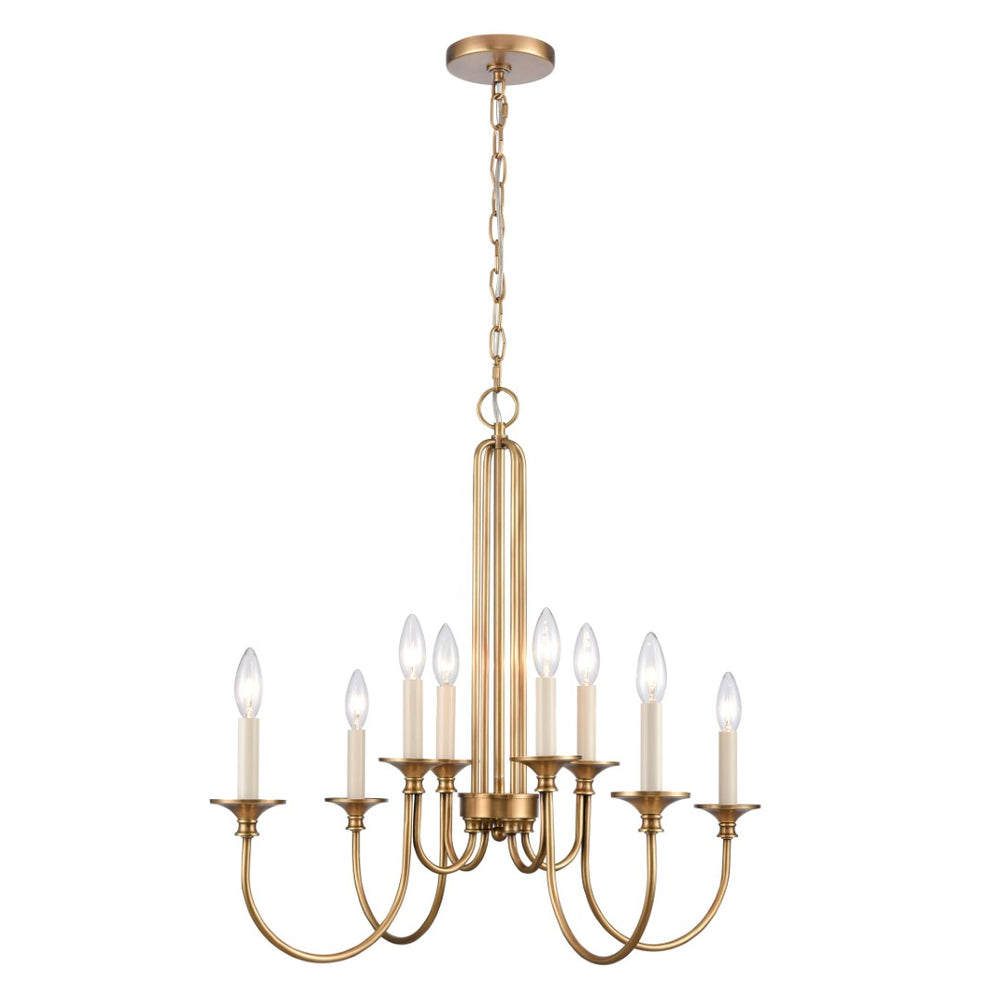 Atlas Cecil 28" Wide 8-Light Chandelier - Elegant Natural Brass Fixture for Dining Rooms & Foyers CL11119-BS
