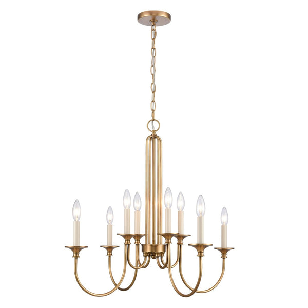 Atlas Cecil 28" Wide 8-Light Chandelier - Elegant Natural Brass Fixture for Dining Rooms & Foyers CL11119-BS