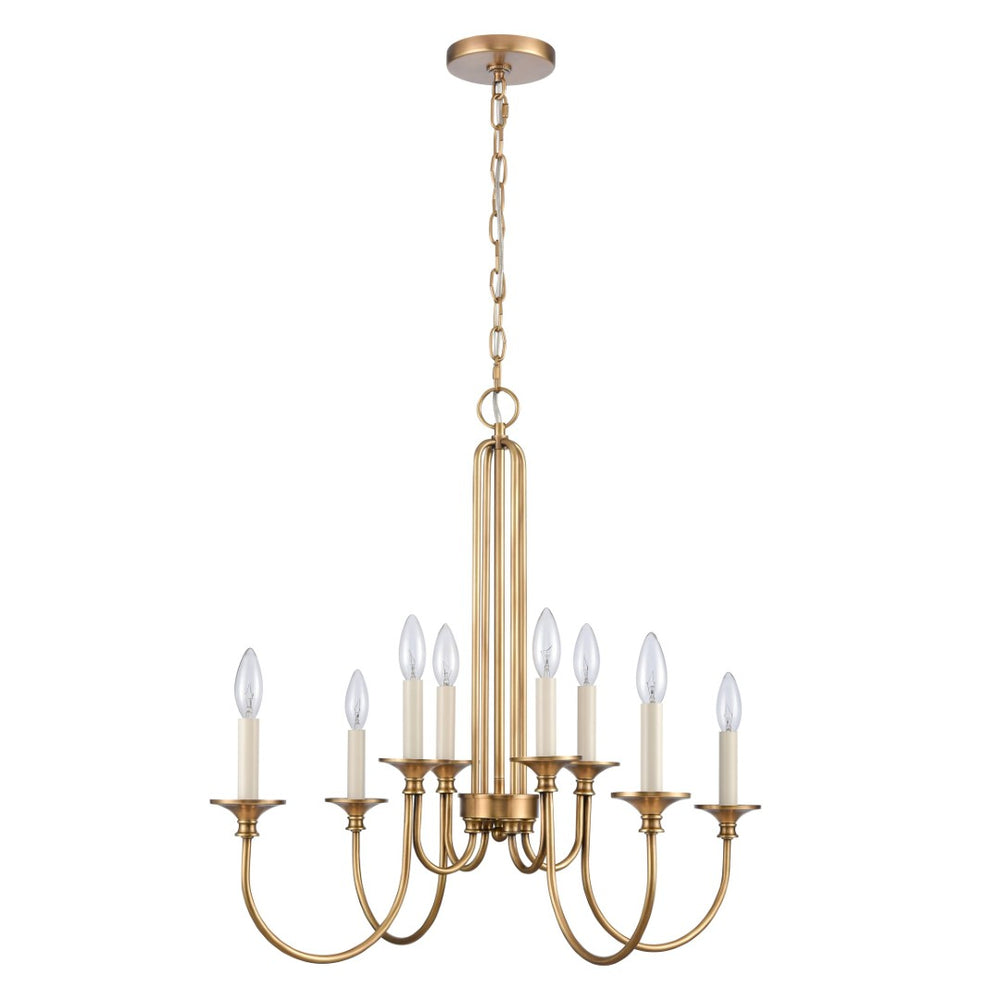 Atlas Cecil 28" Wide 8-Light Chandelier - Elegant Natural Brass Fixture for Dining Rooms & Foyers CL11119-BS