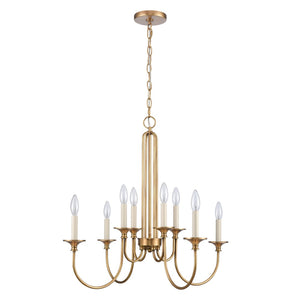 Atlas Cecil 28" Wide 8-Light Chandelier - Elegant Natural Brass Fixture for Dining Rooms & Foyers CL11119-BS