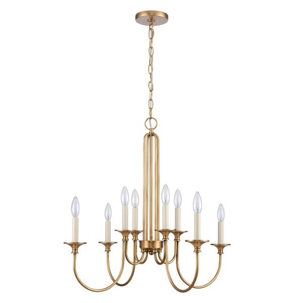 Atlas Cecil 28" Wide 8-Light Chandelier - Elegant Natural Brass Fixture for Dining Rooms & Foyers CL11119-BS