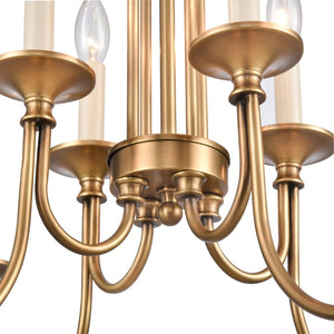 Atlas Cecil 28" Wide 8-Light Chandelier - Elegant Natural Brass Fixture for Dining Rooms & Foyers CL11119-BS