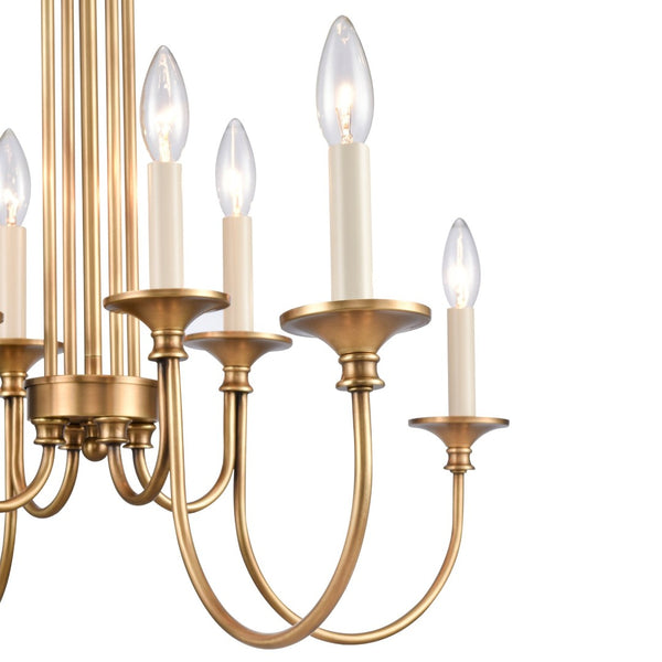 Atlas Cecil 28" Wide 8-Light Chandelier - Elegant Natural Brass Fixture for Dining Rooms & Foyers CL11119-BS