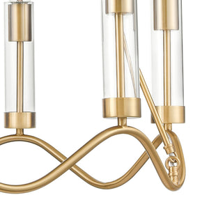 Atlas Celsius 27" Wide 6-Light Chandelier - Modern Satin Brass Fixture for Elegant Living Spaces CL11121-BS