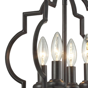 Atlas Chandette 14-Inch Wide 4-Light Chandelier - Timeless Quatrefoil Design for Elegant Ambiance Oil Rubbed Bronze CL11122-BZ