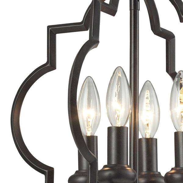 Atlas Chandette 14-Inch Wide 4-Light Chandelier - Timeless Quatrefoil Design for Elegant Ambiance Oil Rubbed Bronze CL11122-BZ