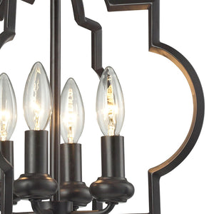 Atlas Chandette 14-Inch Wide 4-Light Chandelier - Timeless Quatrefoil Design for Elegant Ambiance Oil Rubbed Bronze CL11122-BZ