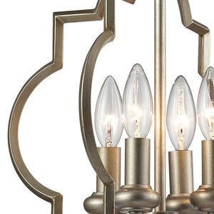 Atlas Chandette 14-Inch Wide 4-Light Chandelier - Timeless Quatrefoil Design for Elegant Ambiance Aged Silver CL11122-GD