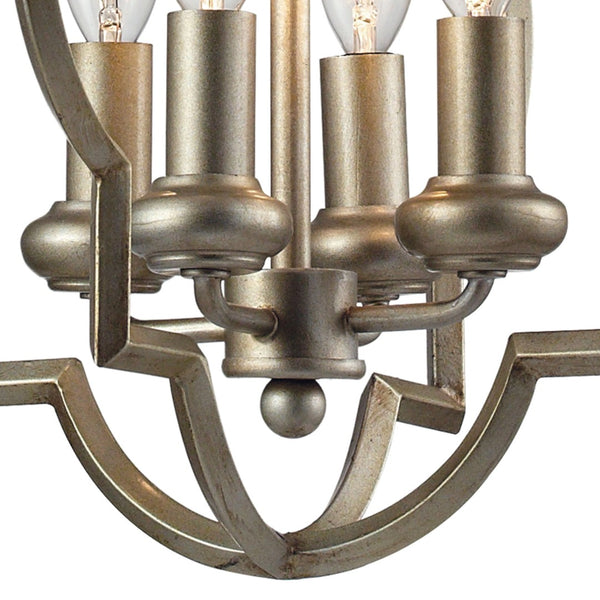 Atlas Chandette 14-Inch Wide 4-Light Chandelier - Timeless Quatrefoil Design for Elegant Ambiance Aged Silver CL11122-GD