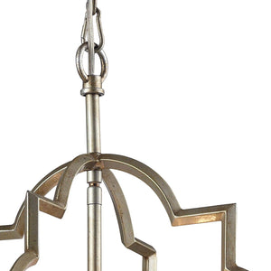Atlas Chandette 14-Inch Wide 4-Light Chandelier - Timeless Quatrefoil Design for Elegant Ambiance Aged Silver CL11122-GD