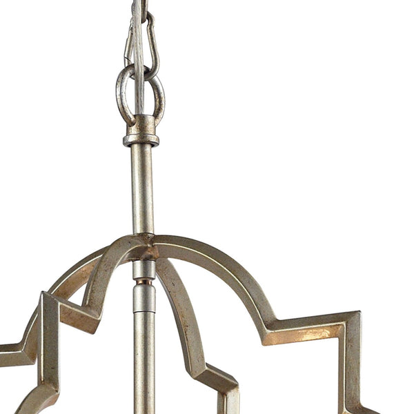 Atlas Chandette 14-Inch Wide 4-Light Chandelier - Timeless Quatrefoil Design for Elegant Ambiance Aged Silver CL11122-GD