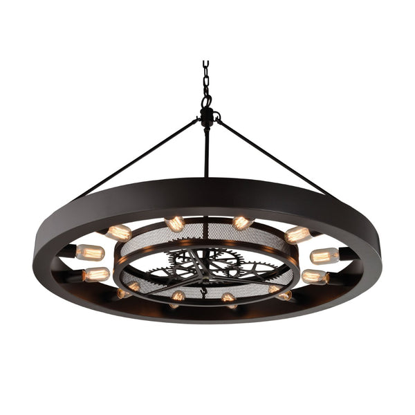 Atlas Chronology 39" Wide 12-Light Chandelier – Industrial Elegance in Oil Rubbed Bronze for Stunning Spaces CL11124-BZ