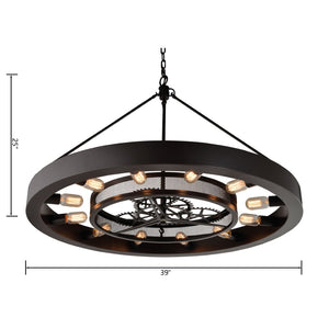 Atlas Chronology 39" Wide 12-Light Chandelier – Industrial Elegance in Oil Rubbed Bronze for Stunning Spaces CL11124-BZ