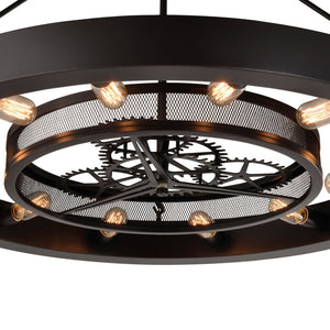Atlas Chronology 39" Wide 12-Light Chandelier – Industrial Elegance in Oil Rubbed Bronze for Stunning Spaces CL11124-BZ