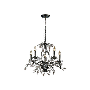 Atlas Circeo 5-Light Chandelier – Nature-Inspired Elegance with Crystal Accents for Romantic Interiors Deep Rust 21'' CL11125-BZ