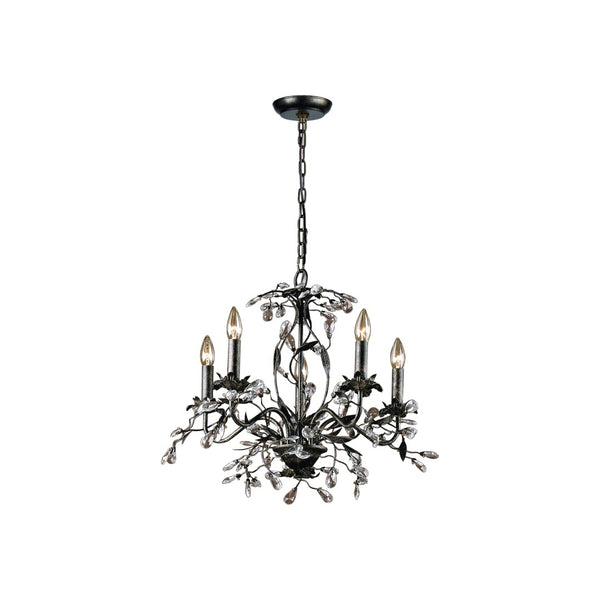 Atlas Circeo 5-Light Chandelier – Nature-Inspired Elegance with Crystal Accents for Romantic Interiors Deep Rust 21'' CL11125-BZ