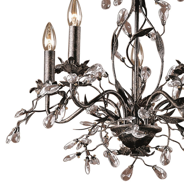 Atlas Circeo 5-Light Chandelier – Nature-Inspired Elegance with Crystal Accents for Romantic Interiors Deep Rust 21'' CL11125-BZ
