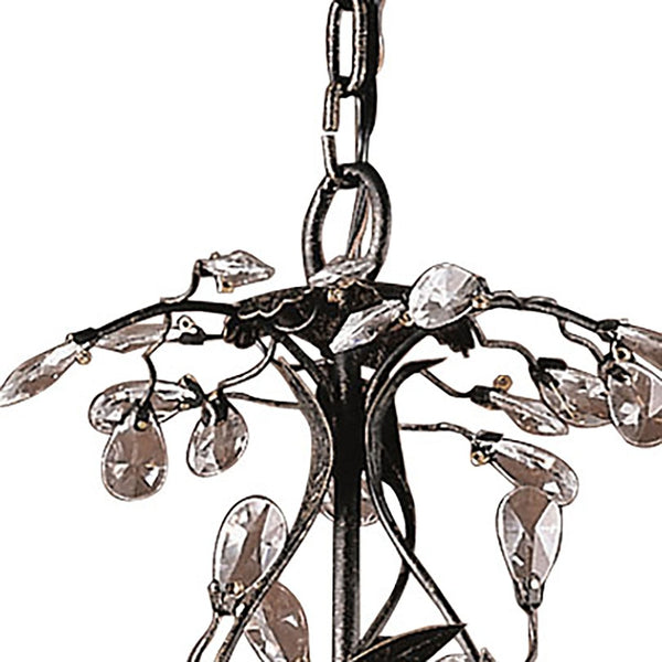 Atlas Circeo 5-Light Chandelier – Nature-Inspired Elegance with Crystal Accents for Romantic Interiors Deep Rust 21'' CL11125-BZ